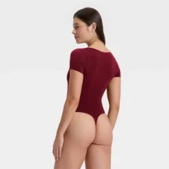 Women's Luxe Stretch Square Neck Thong Bodysuit - Auden™