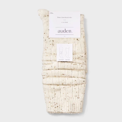 Women's Cotton Blend Ribbed Fleck Slouch Crew Boot Socks - Auden™ Ivory 4-10 2 Women's Cotton Blend Ribbed Fleck Slouch Crew Boot Socks - Auden™ Ivory 4-10 - Image 2