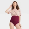 Maternity 3pk Over The Belly Hipster Underwear - Auden™ Pink/Maroon/Black