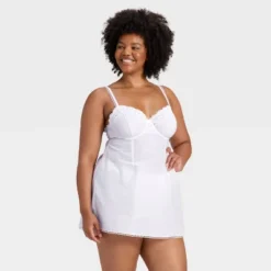 Women's Woven Cotton Lingerie Babydoll Dress - Auden™ White -Auden GUEST 08aa80fe 2967 4c7a b014 87779a7ef436