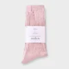 Women's Ultra Soft Ribbed Cushioned Slouch Crew Socks With Woven Label - Auden™ 4-10