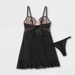 Women's Mesh And Lace Babydoll - Auden™ Black -Auden GUEST 0fc4510b be5f 4f0c ada4 2df17a0b1141