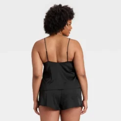 Women's Lace Trim Satin Pajama Tank Top - Auden™ -Auden GUEST 12396874 88c5 4d33 80f4 49feae485af3