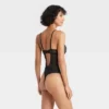 Women's Satin And Mesh Lightly Lined Lingerie Bodysuit - Auden™