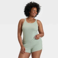 Women's Ribbed Tank Top And Shorts Pajama Set - Auden™ -Auden GUEST 20023bfb b597 48fe 9dec 3d2fee1a17a8
