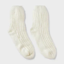 Women's Waffle Sweater Knit Reading Crew Socks With Faux Shearling Lining And Grippers Auden™One Size -Auden GUEST 20f091db 0c2f 4b95 87af ce8cc7a48150