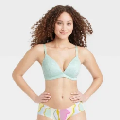 Women's Lace Wirefree Plunge Bra - Auden™ Green -Auden GUEST 215da465 9266 468a 86ee e95f3d4a6143