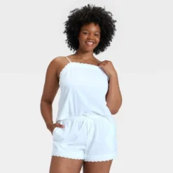 Women's Cotton Blend Tank Top And Shorts Pajama Set - Auden™ -Auden GUEST 3ff7af52 ccc3 4219 b2c5 97aaaad09ce3