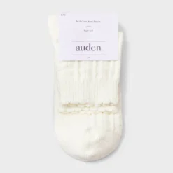 Women's Scalloped Edge Pointelle Super Soft Short Crew Boot Socks - Auden™ 4-10