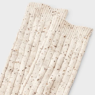 Women's Cotton Blend Ribbed Fleck Slouch Crew Boot Socks - Auden™ Ivory 4-10 3 Women's Cotton Blend Ribbed Fleck Slouch Crew Boot Socks - Auden™ Ivory 4-10 - Image 3