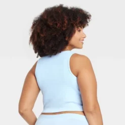 Women's Cotton Blend Ribbed Cropped Tank Top - Auden™