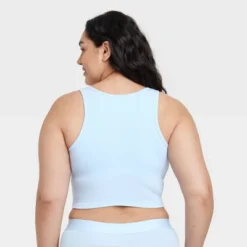 Women's Cotton Blend Ribbed Cropped Tank Top - Auden™ -Auden GUEST 70139dd3 6531 4eb5 bdd8 911eb2956a2f