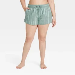 Women's Striped Cotton Pajama Shorts - Auden™ -Auden GUEST 742a613a 2f41 47af 9934 1a77b71a301b