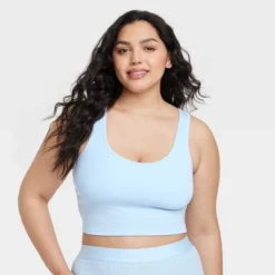 Women's Cotton Blend Ribbed Cropped Tank Top - Auden™ -Auden GUEST 759ec496 8c2e 41e8 8414 c4499e23cfdb