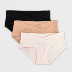 Maternity 3pk Cotton Blend Under The Belly Hipster Underwear - Auden™ Black/Pearl Tan/Rose Pink -Auden GUEST 818e3b70 c38e 438d 873f e3e6654d00ca