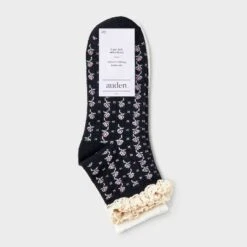 Women's Floral Lace And Pointelle 2pk Ankle Socks - Auden™ 4-10