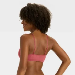 Women's Modal Blend Unlined Triangle Bralette With Lace - Auden™