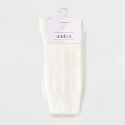 Women's Ribbed Super Soft Crew Boot Socks - Auden™ Ivory 4-10