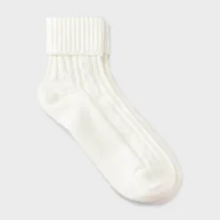 Women's Cable Turn-Cuff Super Soft Ankle Boot Socks - Auden™ Ivory 4-10 5 Women's Cable Turn-Cuff Super Soft Ankle Boot Socks - Auden™ Ivory 4-10 -Auden GUEST a10b2d03 b4ff 4644 8f1e 016eebfc232a
