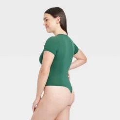 Women's 4-Way Stretch Short Sleeve Bodysuit - Auden™ Green -Auden GUEST a1783216 1cbd 4ff7 b606 daca08eb9524