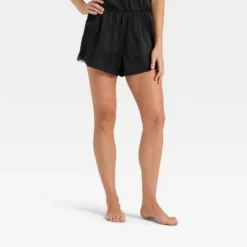Women's Lace Trim Satin Pajama Shorts - Auden™ -Auden GUEST bcbdc732 1f34 44c2 bd3c bc272b55f987