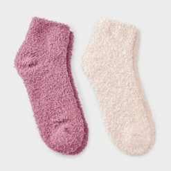 Women's Marled 2pk Cozy Ankle Socks - Auden™ Pink/Peach One Size -Auden GUEST c4fa012a 6c41 4f1d 845f e5c44e51c026