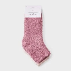 Women's Marled 2pk Cozy Ankle Socks - Auden™ Pink/Peach One Size