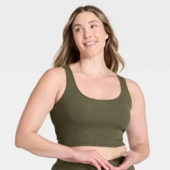 Women's Cotton Blend Ribbed Cropped Tank Top - Auden™ -Auden GUEST c7b856b6 f595 438f a5e6 0385b646a0f7