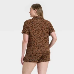Women's Cloud Knit Short Sleeve Notch Collar Shirt And Shorts Pajama Set - Auden™ -Auden GUEST d4d4b9e6 e53f 4af4 84e2 044ea2c851a3
