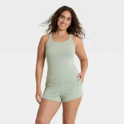 Women's Ribbed Tank Top And Shorts Pajama Set - Auden™ -Auden GUEST dc193536 0dae 44a8 b866 58c22b19201a