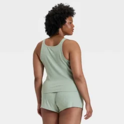 Women's Ribbed Tank Top And Shorts Pajama Set - Auden™ -Auden GUEST dcd034be f8c4 466d 9ca3 6bb2876d5aa6