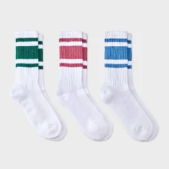 Women's Varsity Stripe Ribbed Cushioned 3pk Crew Socks - Auden™ -Auden GUEST e02bb418 609c 4f6e 9e42 49801c4375a2