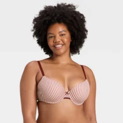 Women's Cotton Lightly Lined Demi Bra - Auden™ Berry Red -Auden GUEST e1c680e4 6339 457c b9d4 4d79492a26f6