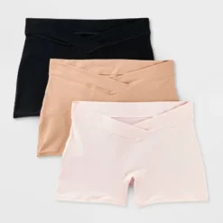 Maternity 3pk Cotton Blend Under The Belly Boy Shorts Underwear - Auden™ Black/Pearl Tan/Rose Pink -Auden GUEST e440d57b 8de1 4a7d ba4d 5066fa7f599c