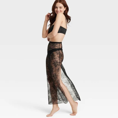 Women's Lace Unlined Lingerie Skirt - Auden™ Black 2 Women's Lace Unlined Lingerie Skirt - Auden™ Black - Image 2