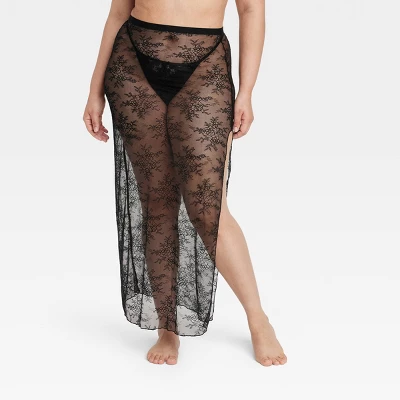 Women's Lace Unlined Lingerie Skirt - Auden™ Black 3 Women's Lace Unlined Lingerie Skirt - Auden™ Black - Image 3