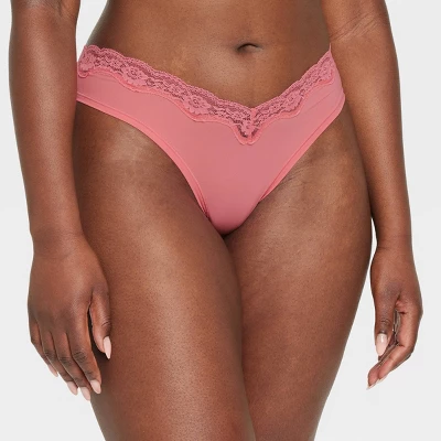 Women's Luxe Stretch Thong Underwear With Lace Waistband - Auden™ 3 Women's Luxe Stretch Thong Underwear With Lace Waistband - Auden™ - Image 3
