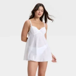 Women's Woven Cotton Lingerie Babydoll Dress - Auden™ White -Auden GUEST f45c1231 4dd9 4f9b 9ee0 4821c67cdef8