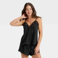 Women's Lace Trim Satin Pajama Tank Top - Auden™ -Auden GUEST f8c2ad7f 5981 4291 b6b0 adbc81b118d4
